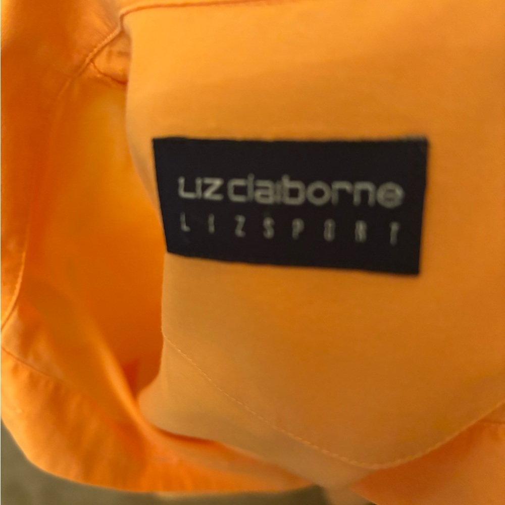 LIZ CLAIBORNE Woman’s Vibrant Orange Button-Down Sport Shirt, Size: S - Picture 5 of 7